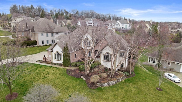 aerial view with a residential view