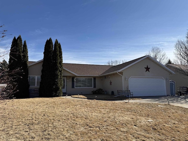 1080 Jaystone Ter, Waterloo, WI 53594 - ranch-style house with driveway, roof with shingles, and a garage
