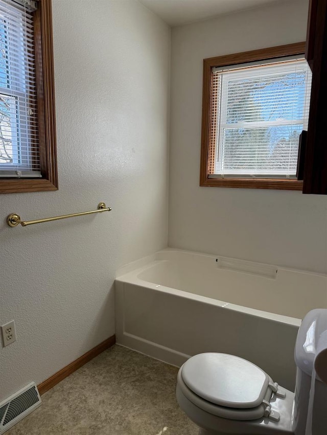 1080 Jaystone Ter, Waterloo, WI 53594 - bathroom with baseboards, a bath, visible vents, and plenty of natural light