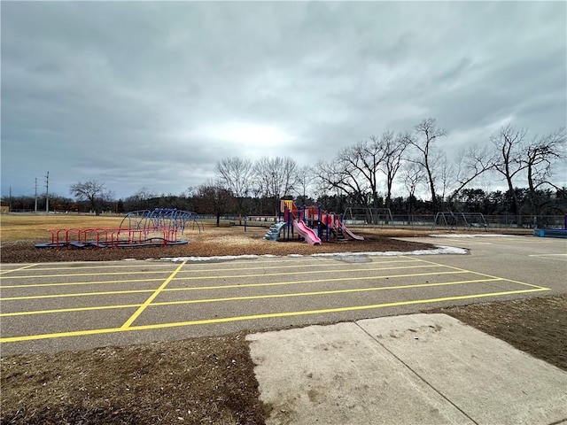 view of community jungle gym