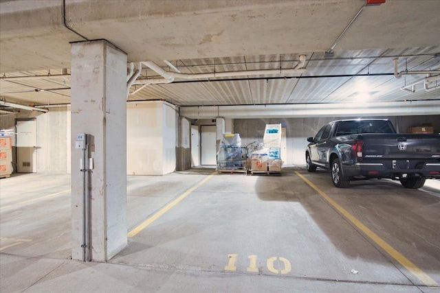 parking garage with water heater