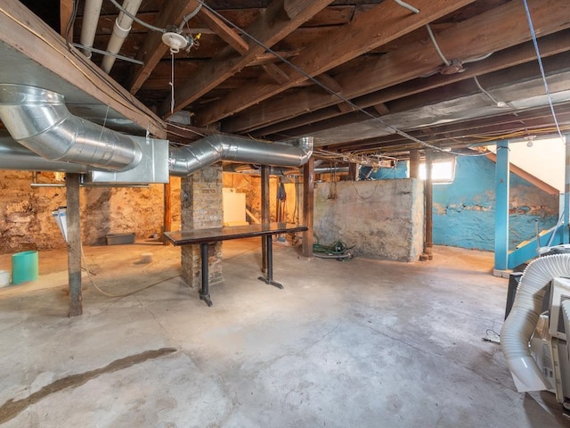 basement with washer / dryer