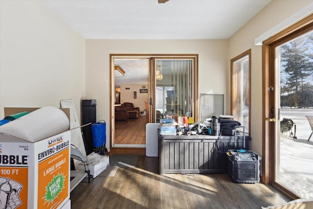 interior space featuring wood finished floors