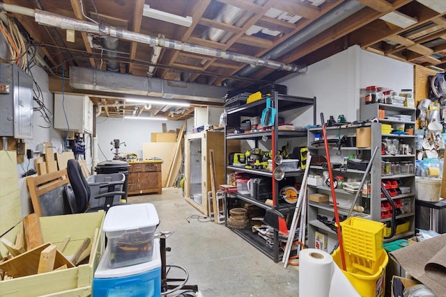 storage area featuring electric panel