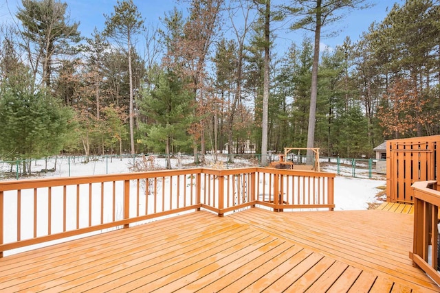 wooden terrace with fence