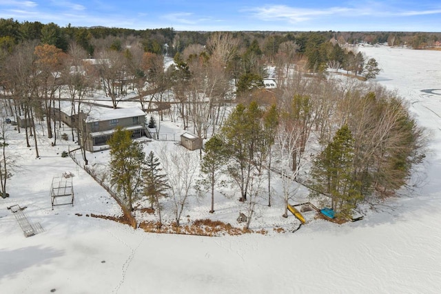 view of snowy aerial view