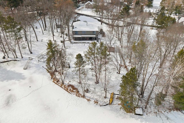 view of snowy aerial view