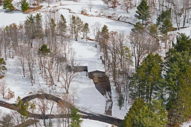 view of snowy aerial view