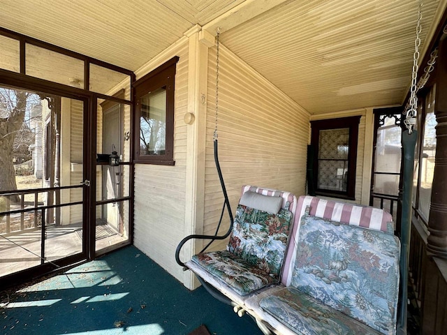 view of unfurnished sunroom