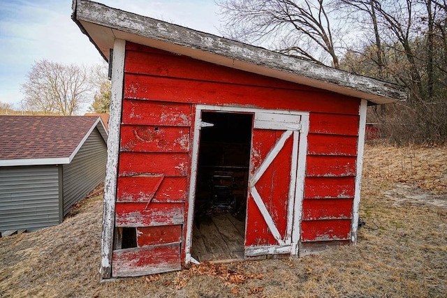 view of shed