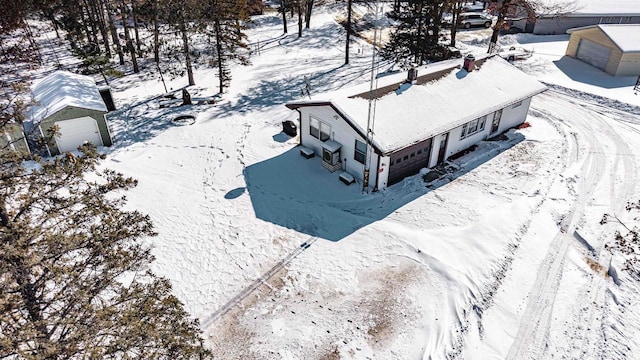 view of snowy aerial view