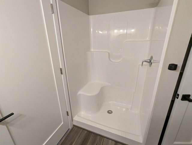 E11617 Pen-Marc Ct, Baraboo, WI 53913 - bathroom with a walk in shower and wood finished floors