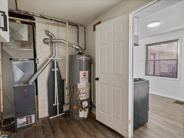 utilities with visible vents and gas water heater