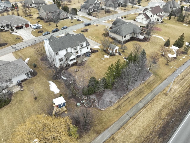 aerial view with a residential view