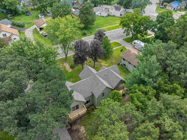 drone / aerial view with a residential view