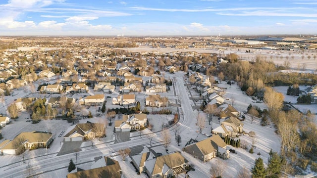 birds eye view of property with a residential view