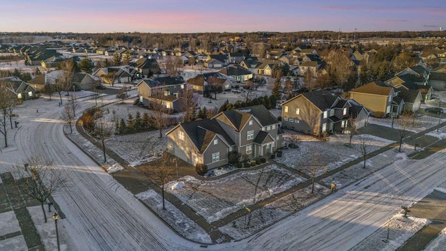 bird's eye view with a residential view