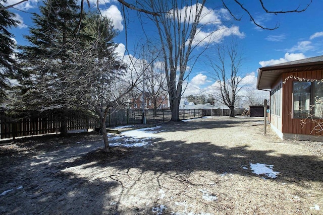 view of yard featuring a fenced backyard