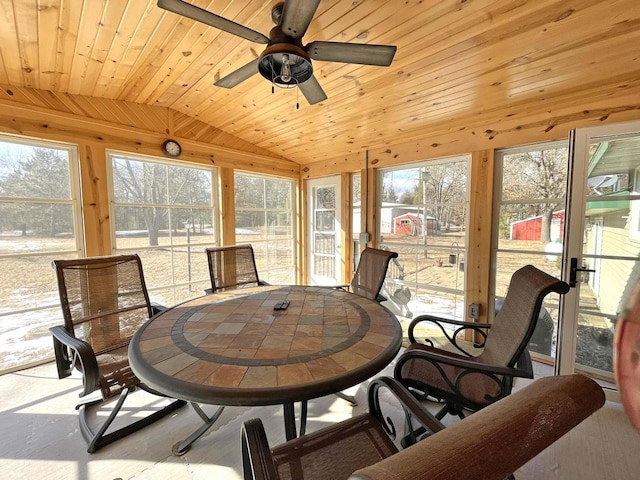 N9379 22nd Ave, Necedah, WI 54646 - sunroom featuring lofted ceiling and wooden ceiling
