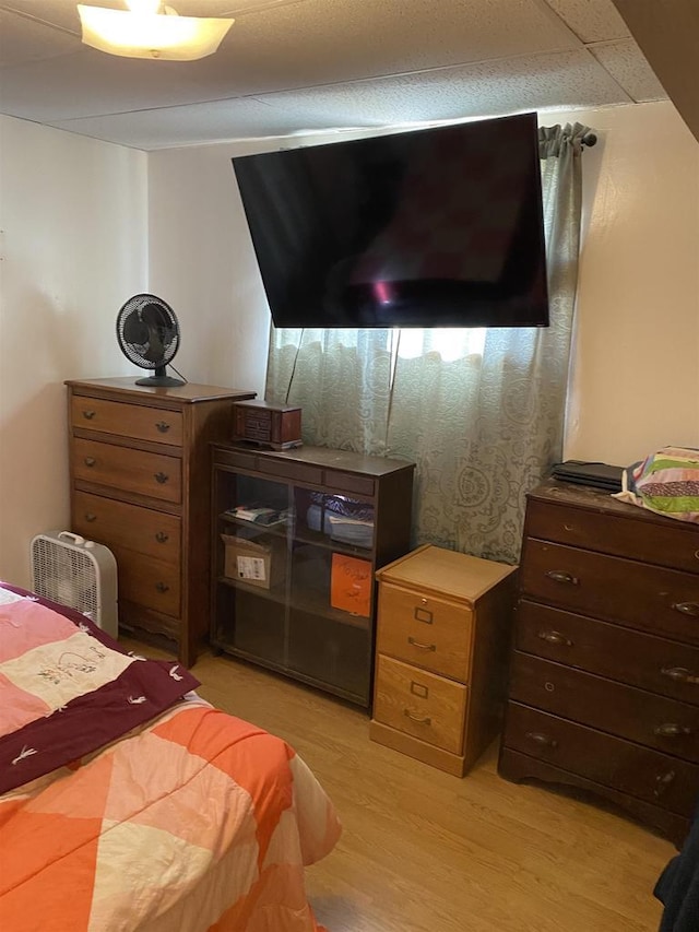 bedroom with light wood-type flooring