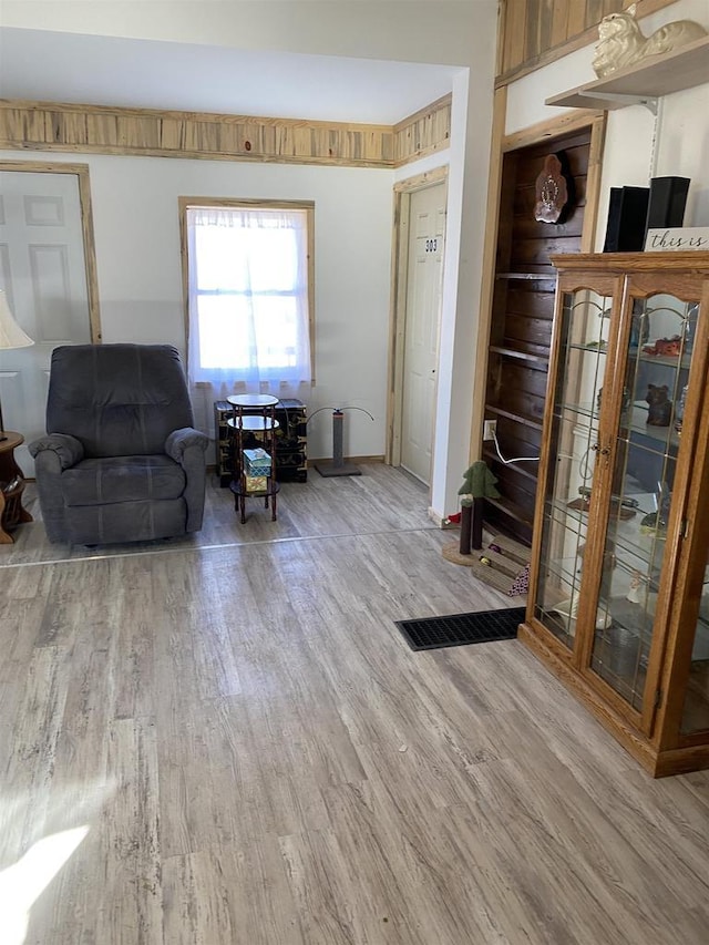 living area with light wood finished floors