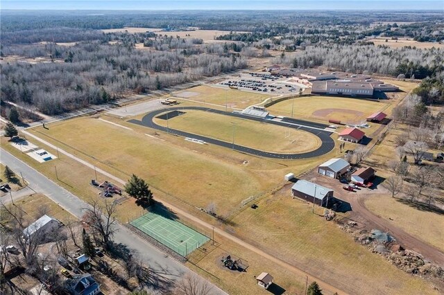 bird's eye view with a rural view