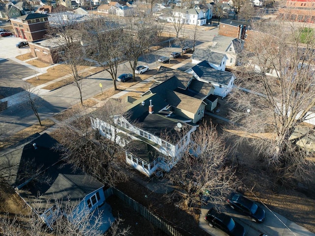 aerial view with a residential view