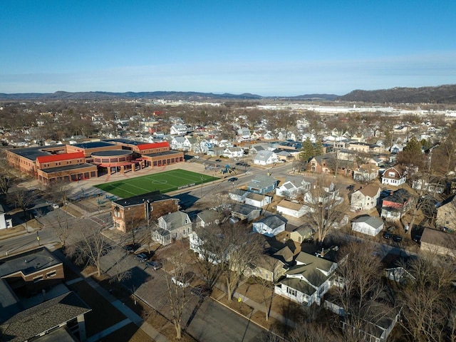 bird's eye view with a residential view and a mountain view