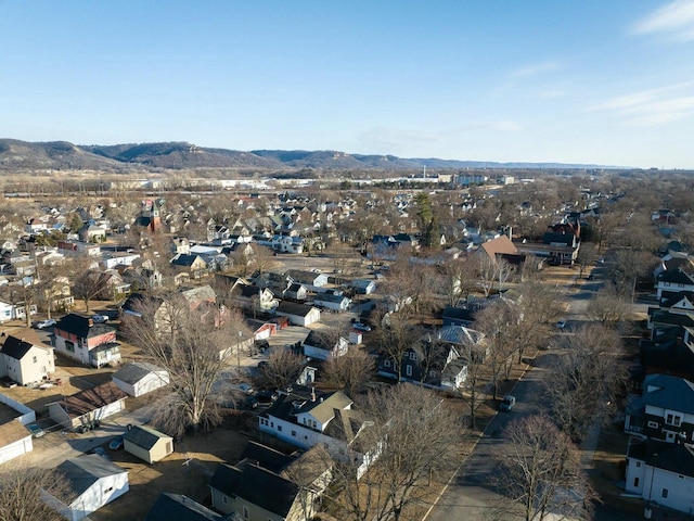 bird's eye view with a residential view and a mountain view