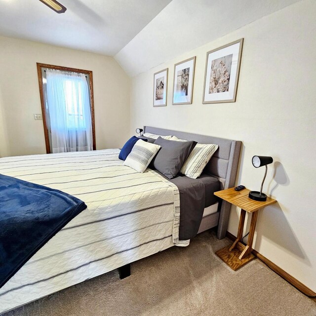 N3820 Fairwood Rd, Reeseville, WI 53579 - carpeted bedroom featuring vaulted ceiling