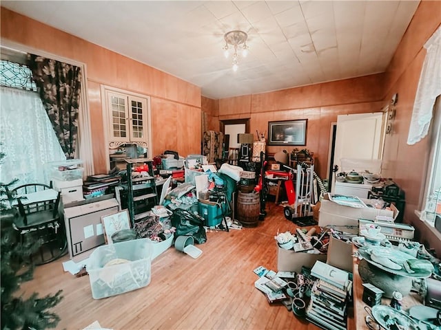 miscellaneous room with wood finished floors