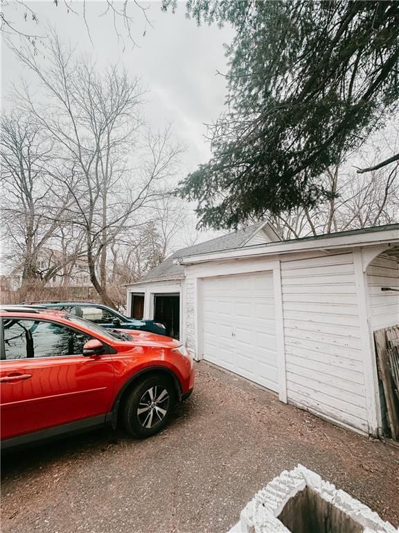 view of garage