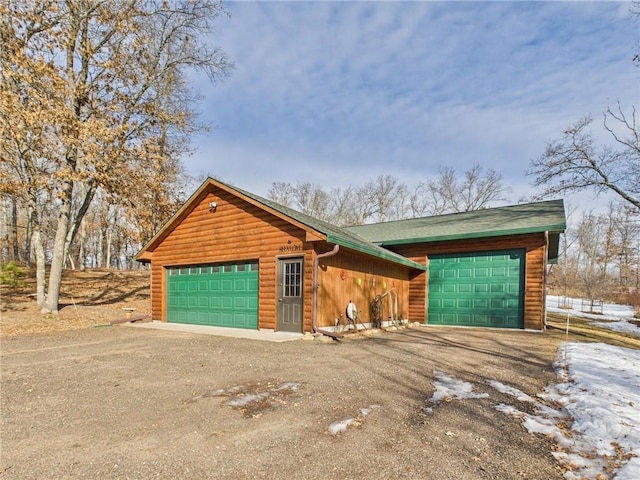 view of garage