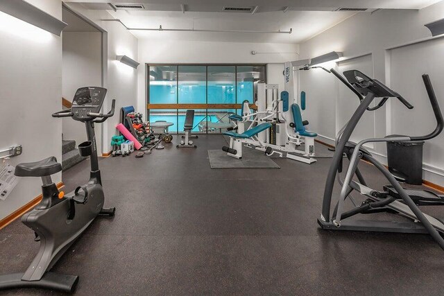 gym with visible vents