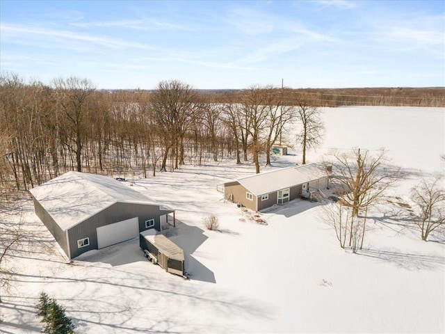 view of snowy aerial view