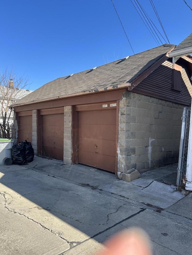 view of garage