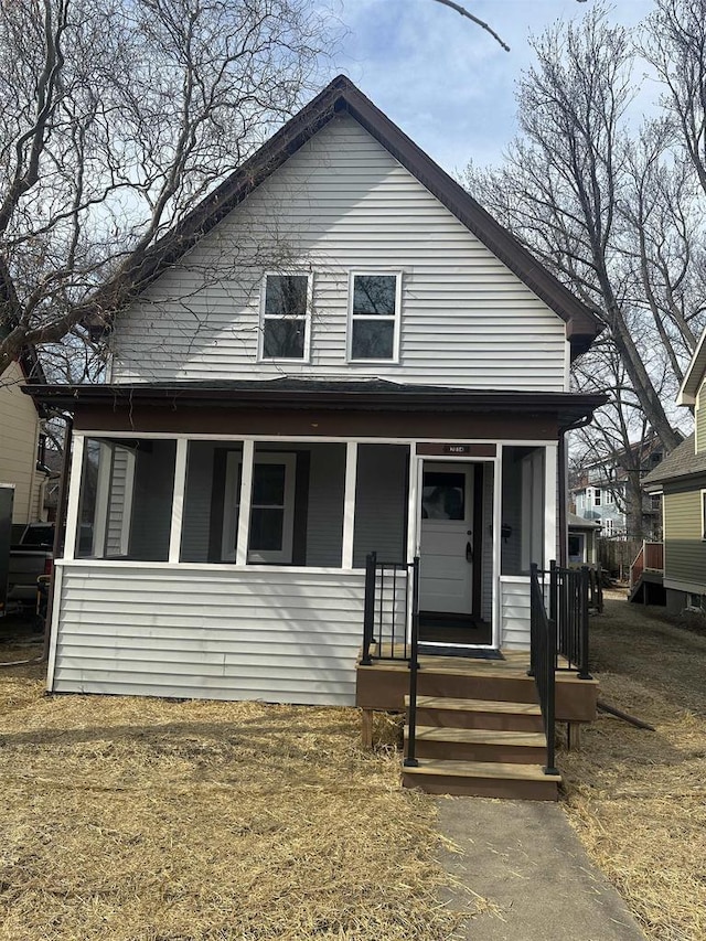 view of front of property with a porch