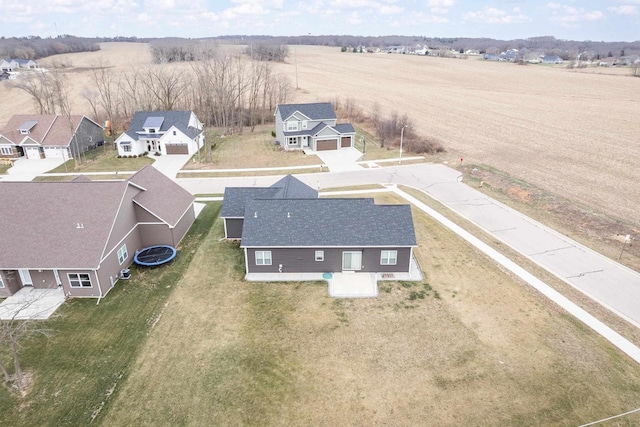 aerial view with a residential view and a rural view