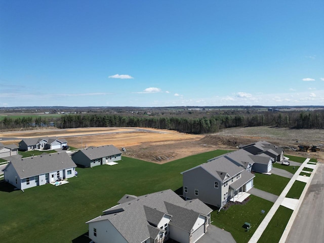 aerial view with a residential view