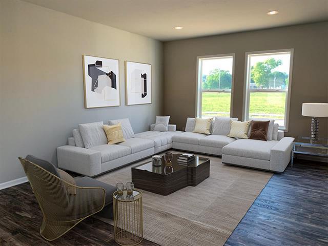 living room featuring recessed lighting, baseboards, and wood finished floors