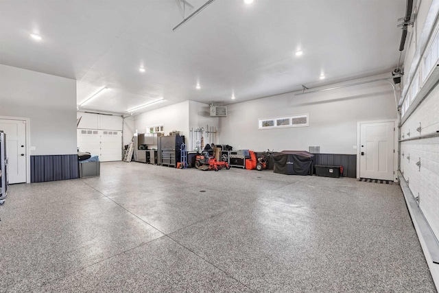 garage with recessed lighting