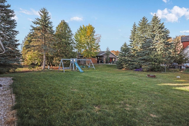 view of yard featuring a playground