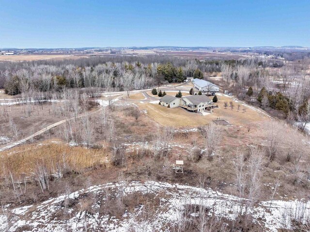 bird's eye view with a rural view