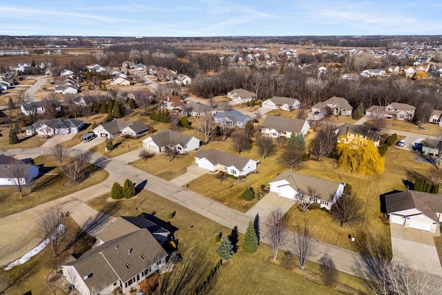 aerial view with a residential view