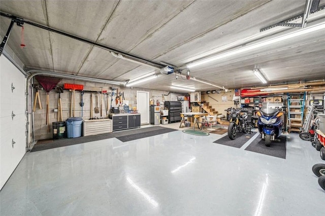 garage featuring a garage door opener