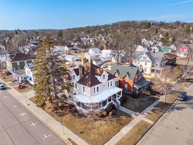 bird's eye view with a residential view