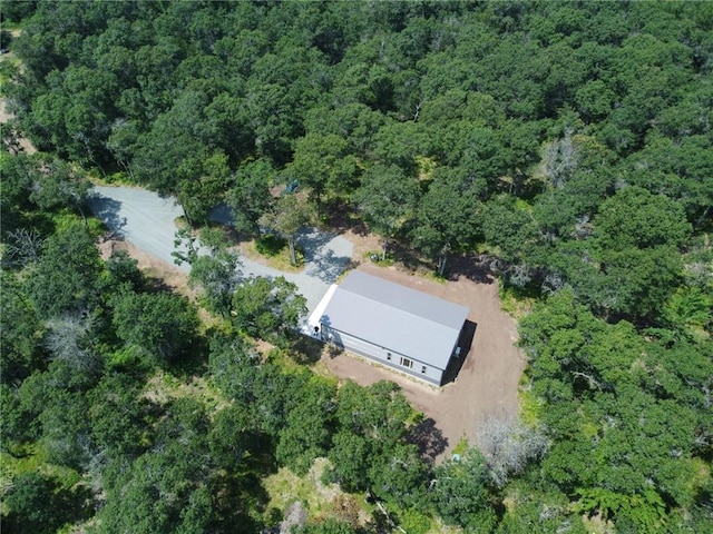 aerial view with a forest view