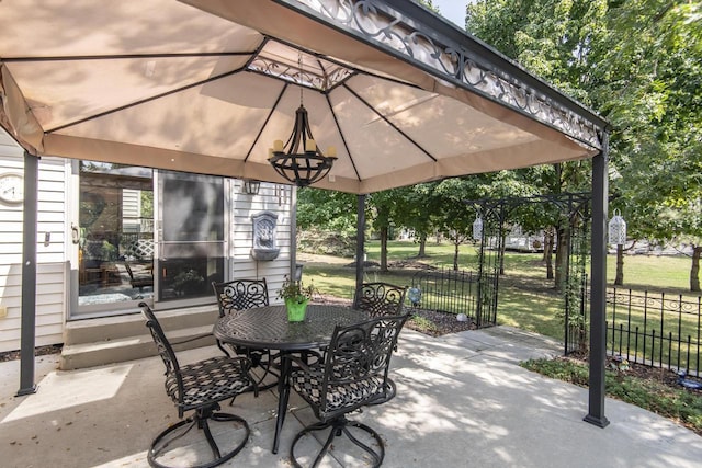 view of patio / terrace with fence and outdoor dining area