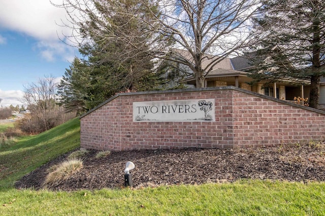 view of community sign