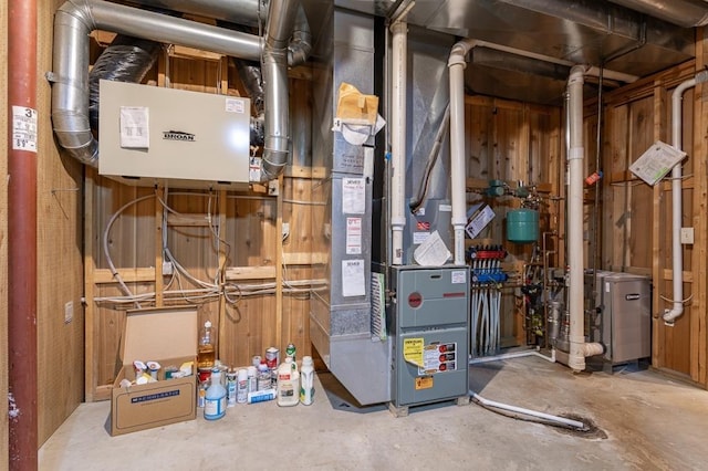 utility room featuring a heating unit